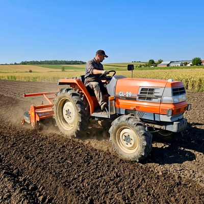 Pregătire teren cu tractor și motocultor - arat și frezat
